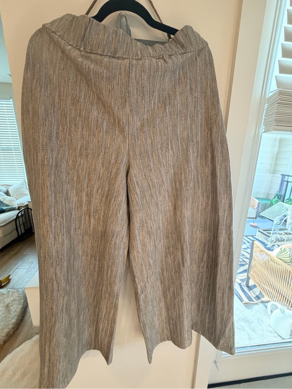 Aratta Wide-Leg Pull-On Pants in Heathered Taupe